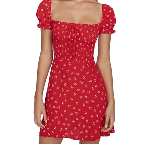Faithfull the Brand Dresses & Skirts - Faithfull the Brand Genevieve Red Mini Dress, Size 8/Large, Cherry Jeannne